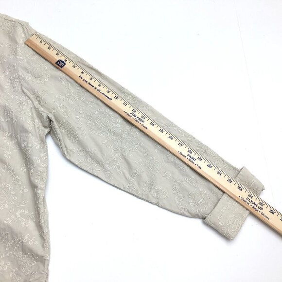 Coldwater Creek Women's Beige Jacket Embroidered Button Front Lightweight 1X - Picture 6 of 9